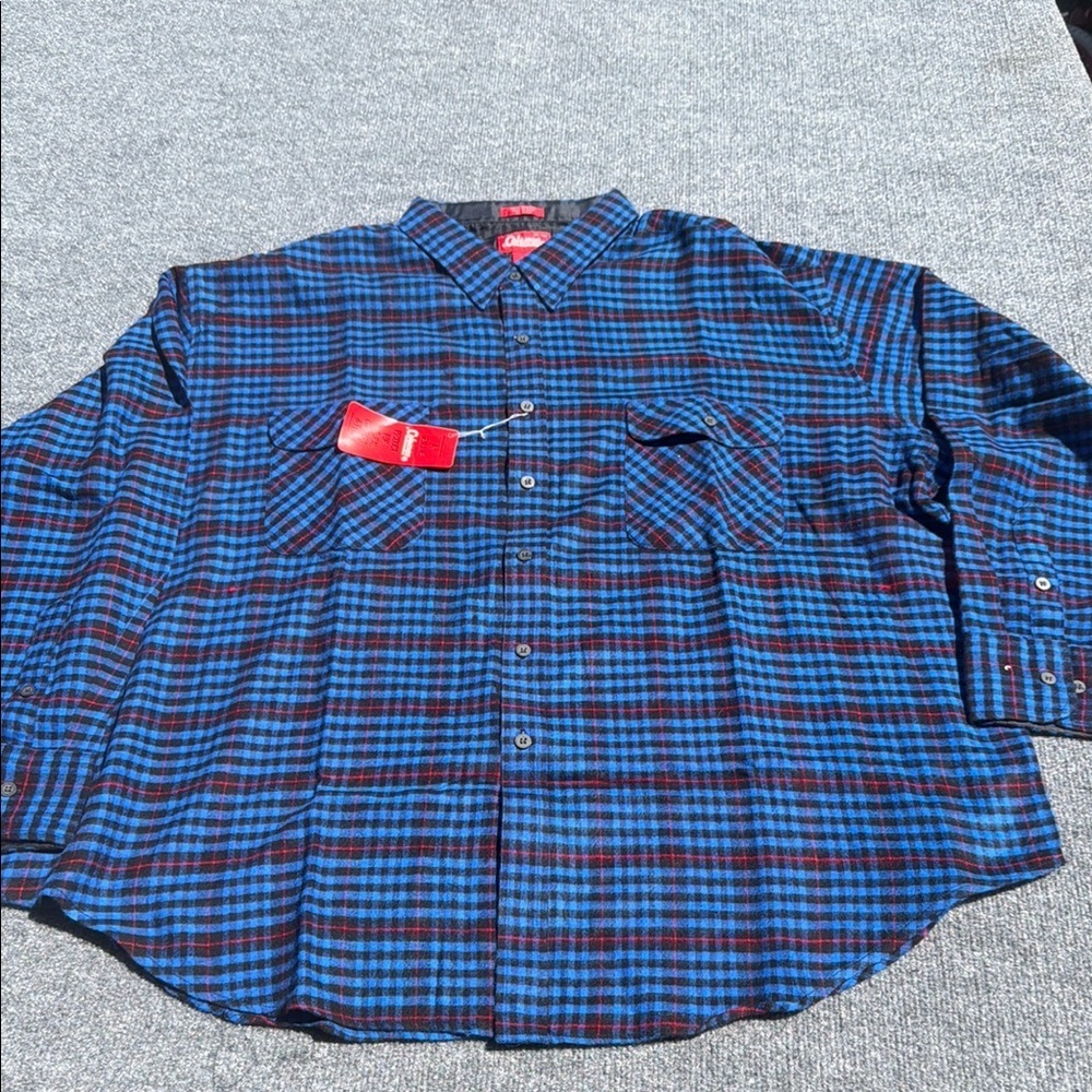 Vintage 90s Plaid Flannel XXXL Cotton Coleman Big Man Button Up Long Sleeve NWT